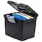 Storex Portable File Box with XL Storage Lid, Black